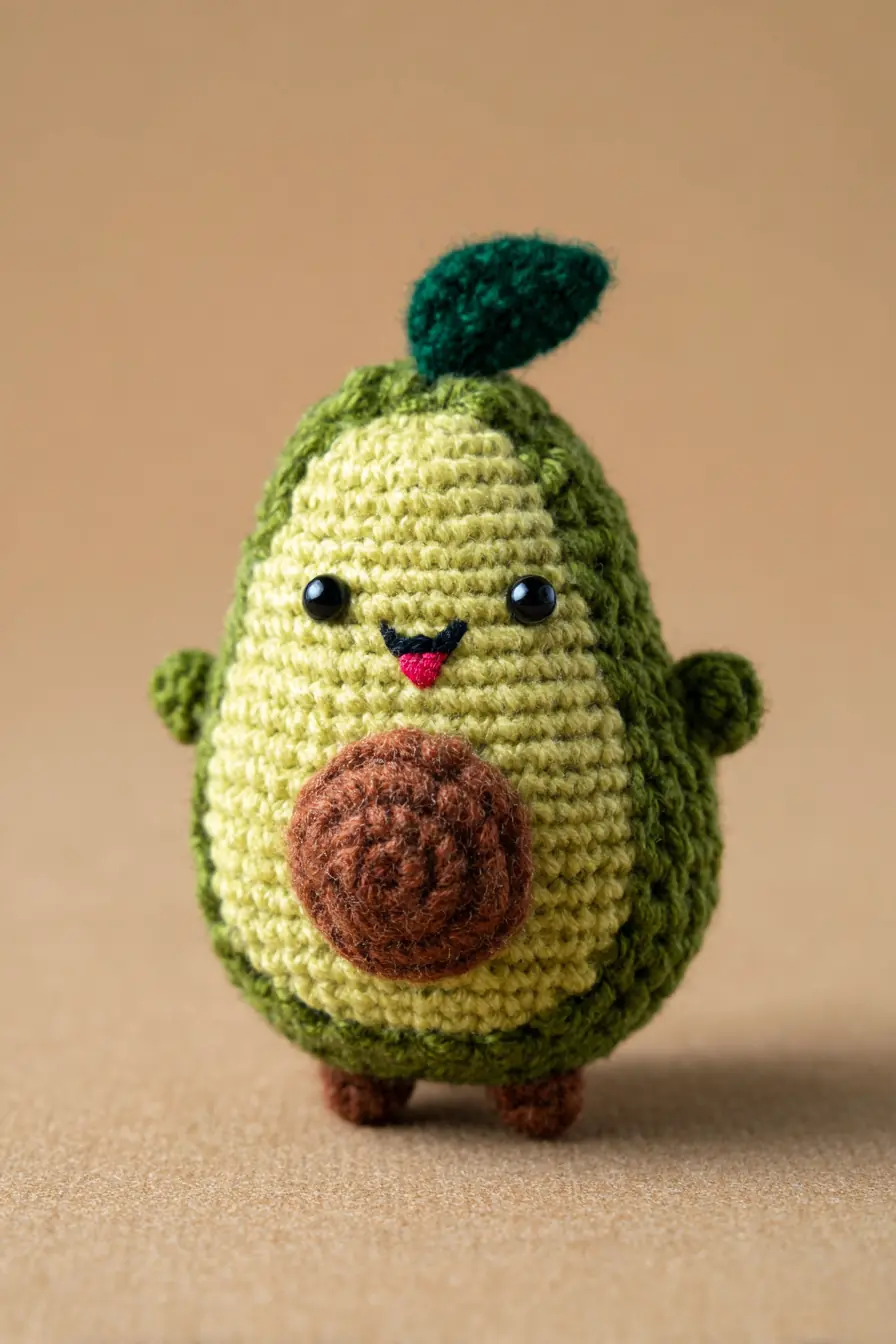 ## Amigurumi Avocado Crochet Toy — Cute Avocado Plush Pattern (4–5 in)