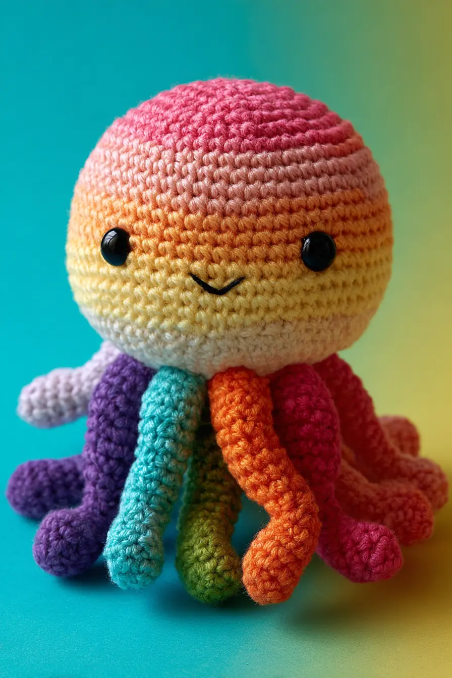 Rainbow Jellyfish Amigurumi: Crochet Materials, Stitches & Safety Tips
