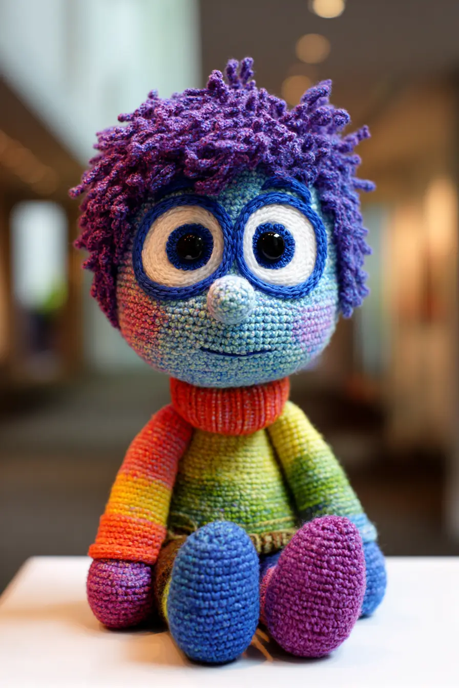Rainbow Amigurumi Doll — Crochet Pattern with Textured Hair & Glasses