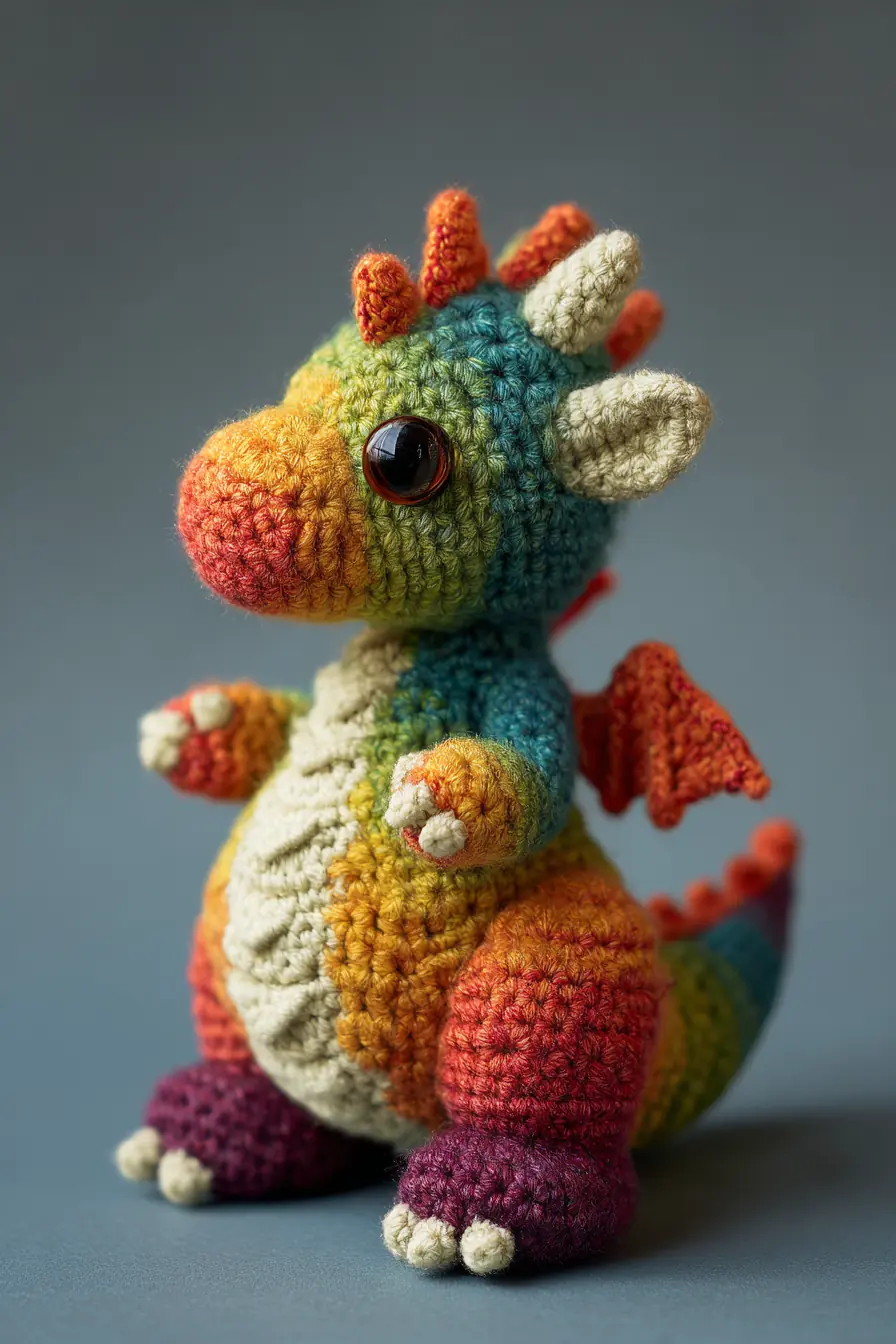 Rainbow Amigurumi Dragon — Materials, Stitches, Size & Safety Tips