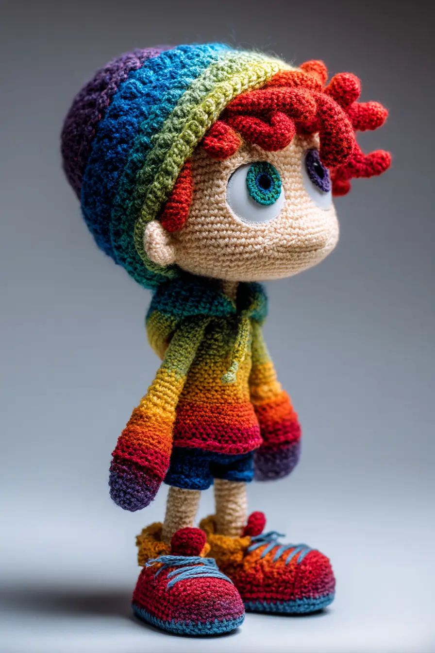 Rainbow Curly-Haired Amigurumi Doll — Crochet Pattern & Tips