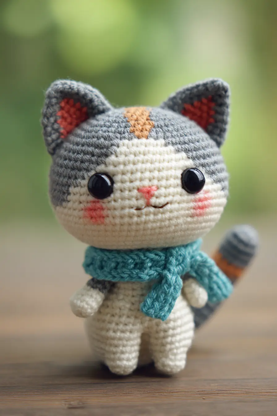 Calico Cat Amigurumi Crochet Pattern — Small 6-inch Plush