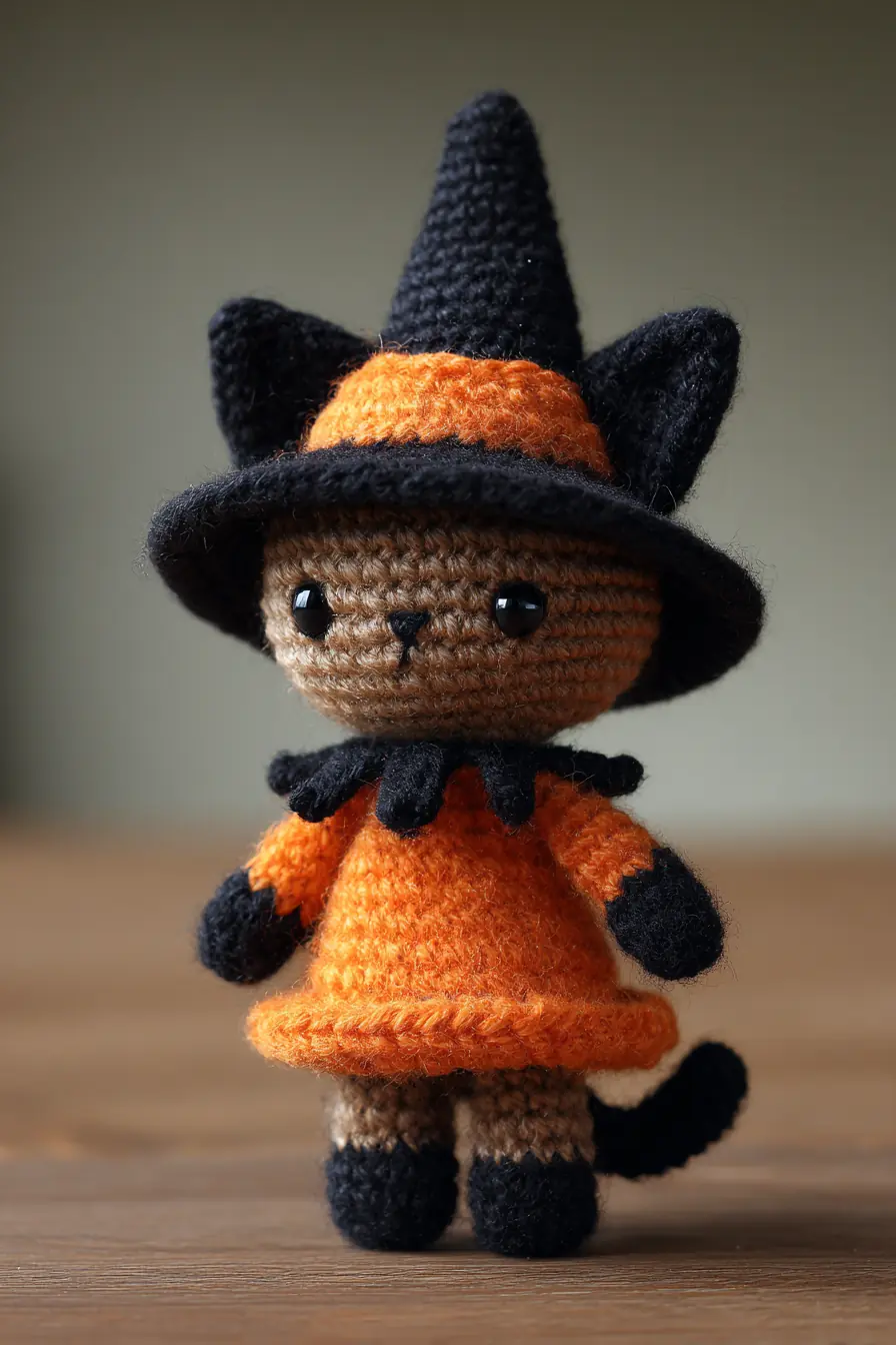 Halloween Cat Witch Amigurumi — Crochet Pattern, Materials & Safety Tips