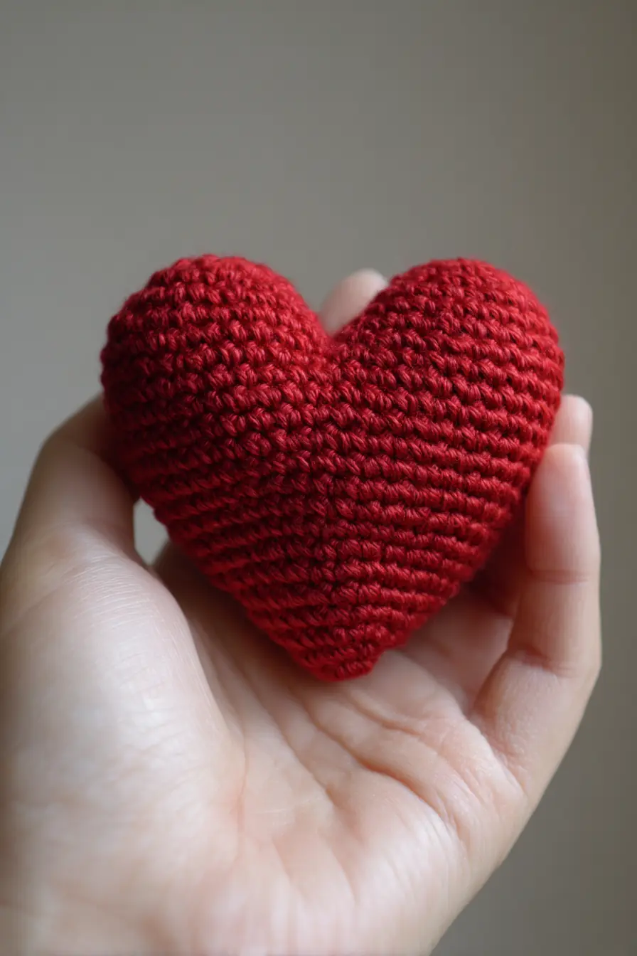 Palm-Sized Amigurumi Heart — Crochet Pattern Materials, Stitches & Tips