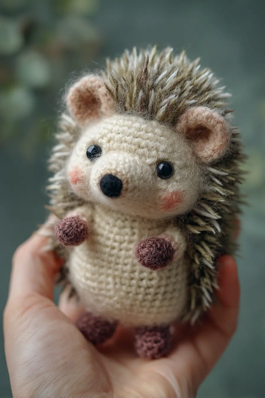 Palm‑Sized Amigurumi Hedgehog — Crochet Pattern with Faux‑Fur Quills