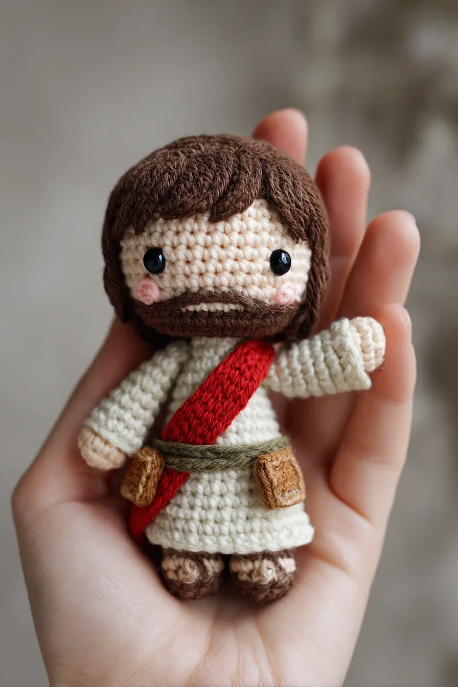 Handheld Bearded Amigurumi Doll with Sash — Crochet Materials & Safety Tips