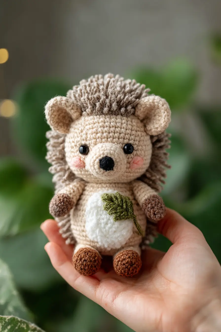 Handheld Amigurumi Hedgehog Pattern — Small Crochet Plush (4–5 in)