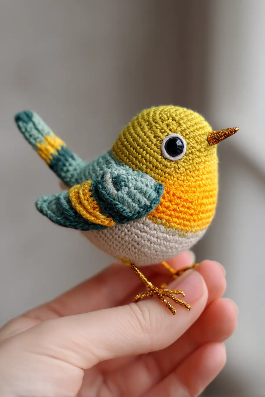 Handheld Amigurumi Bird — Crochet Pattern, Materials & Safety Tips