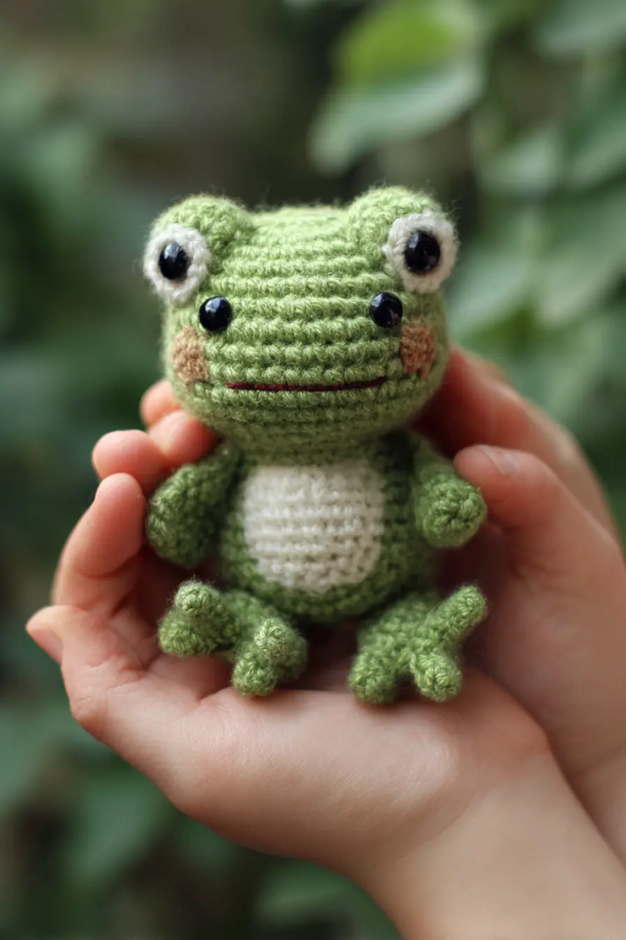 Handheld Crochet Frog Amigurumi — Materials, Stitches & Safety