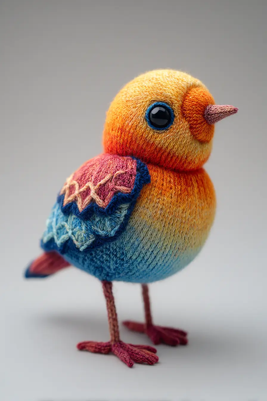 Hand‑knit Gradient Bird Amigurumi — Materials, Stitches & Safety Tips