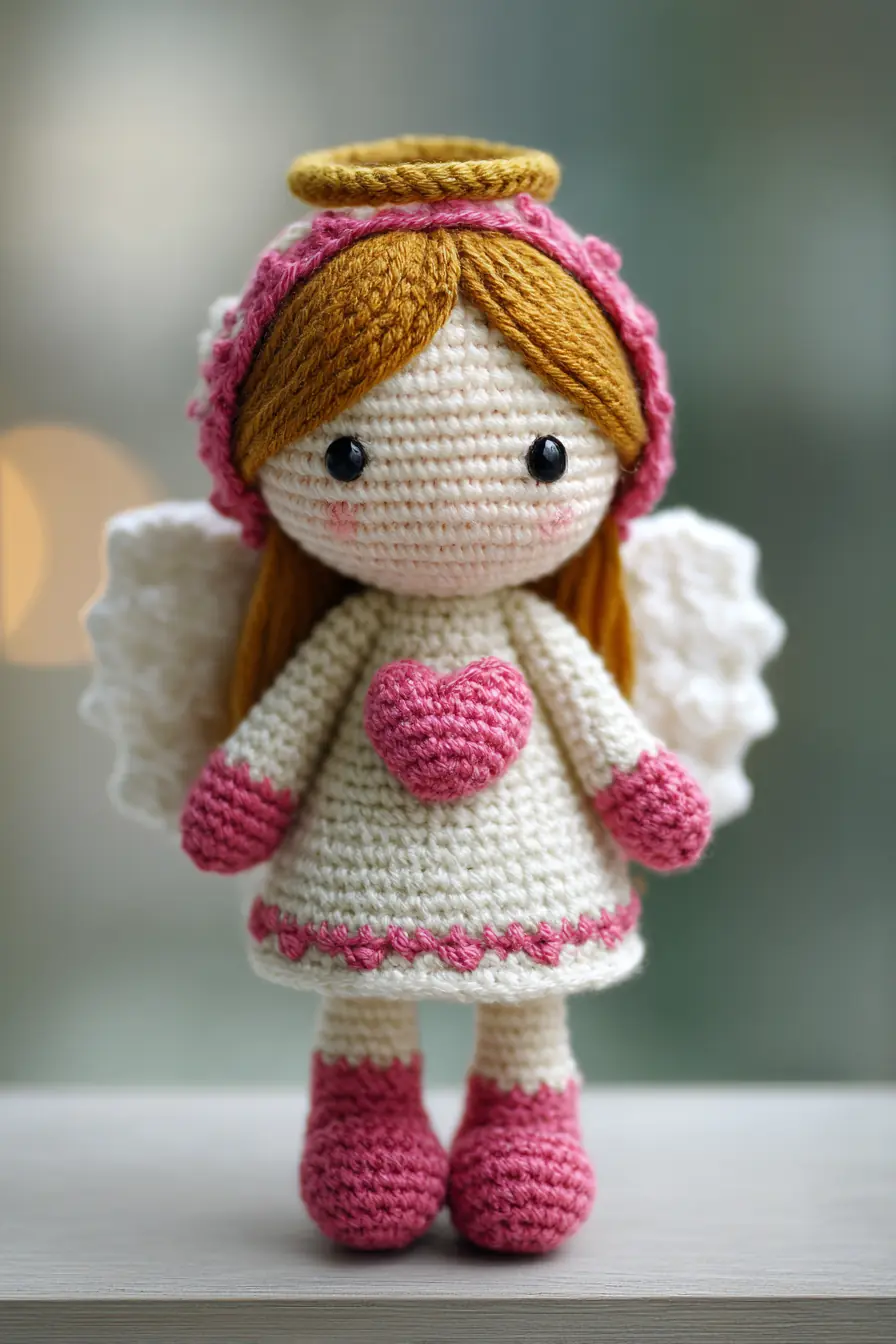 Handmade Amigurumi Angel Doll Crochet Pattern — Heart, Wings & Halo