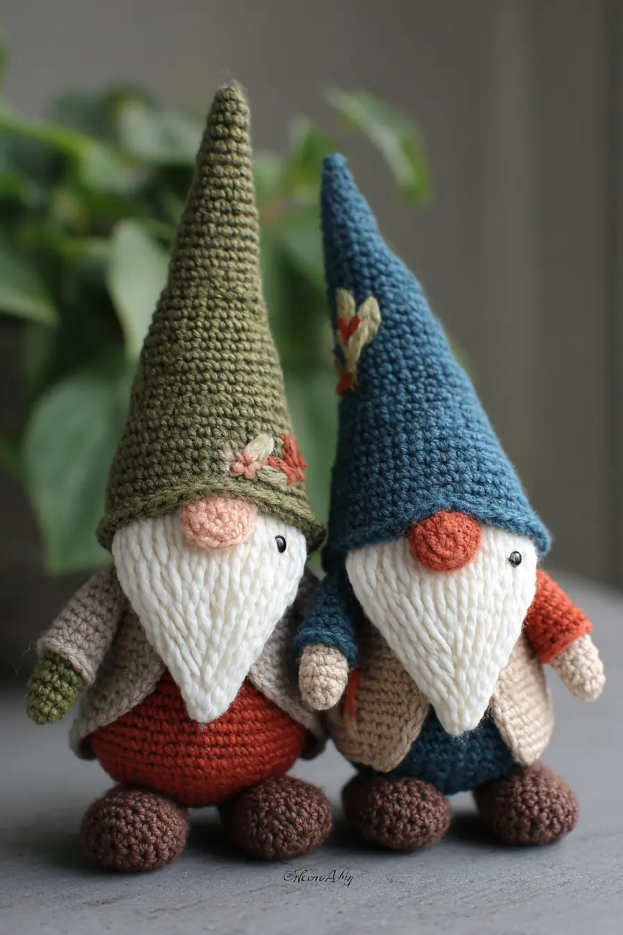 Handmade Amigurumi Gnome Pair – Crochet Pattern Tips, Materials & Safety