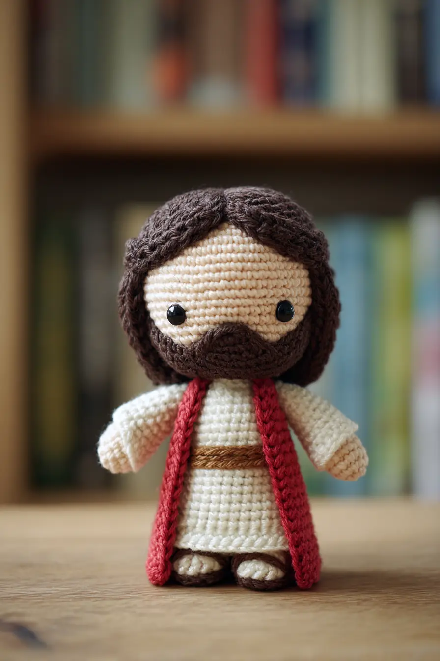 Handmade Amigurumi Doll Pattern — Crochet Mini Figure with Beard and Robe