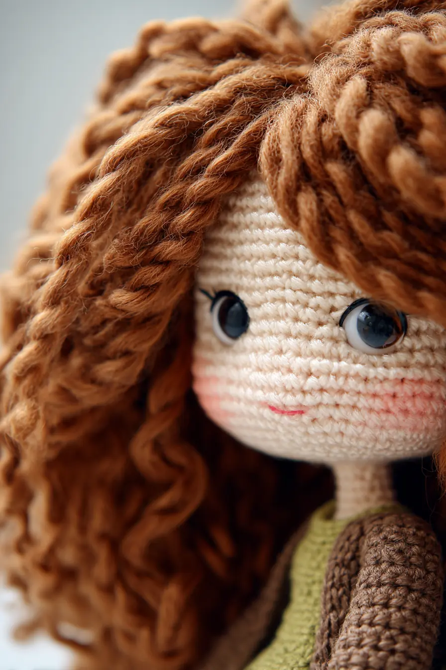 Handmade Amigurumi Doll with Curly Yarn Hair — Crochet Pattern & Tips