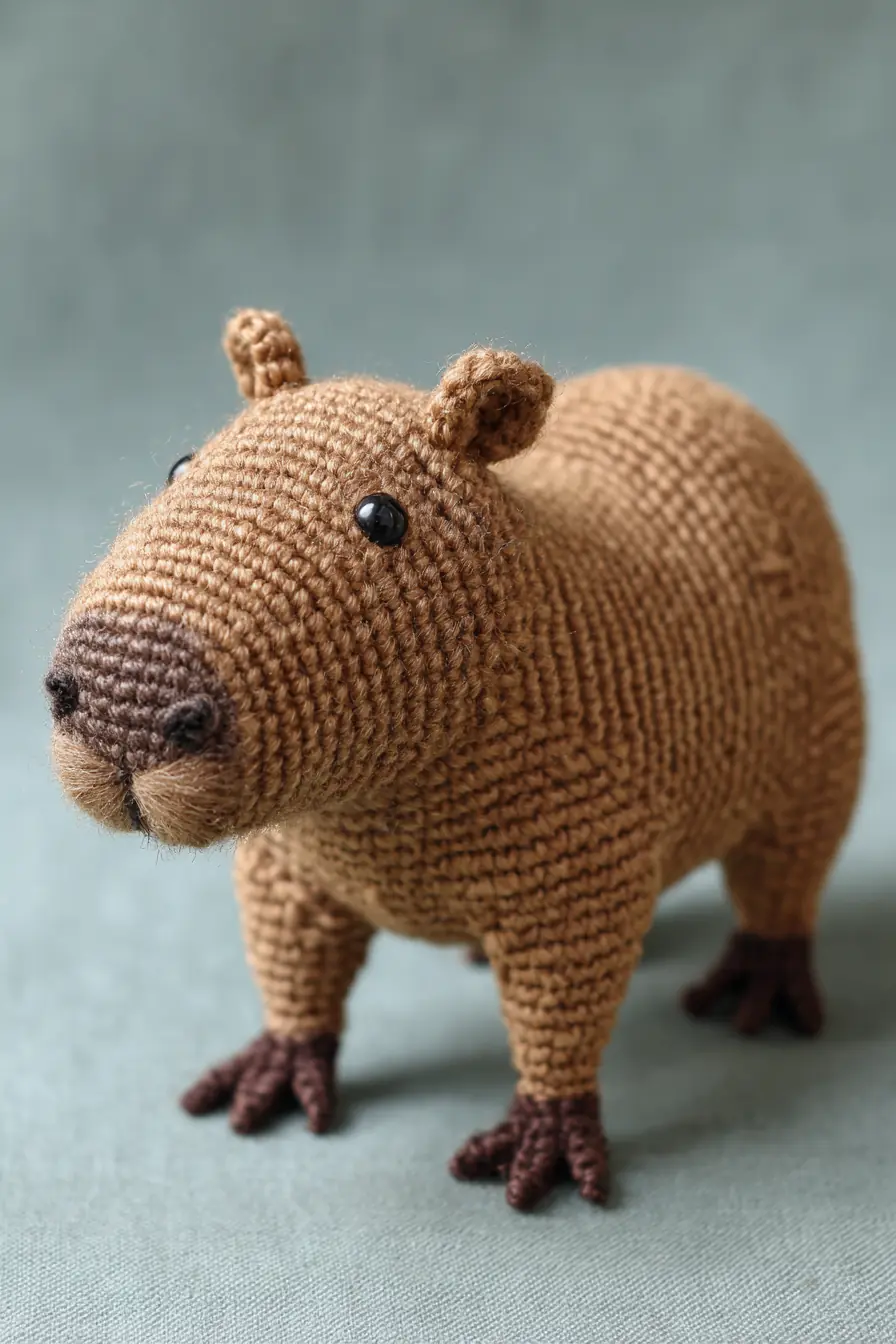 Capybara Amigurumi Crochet Pattern — Worsted Yarn, 3.5–4 mm Hook