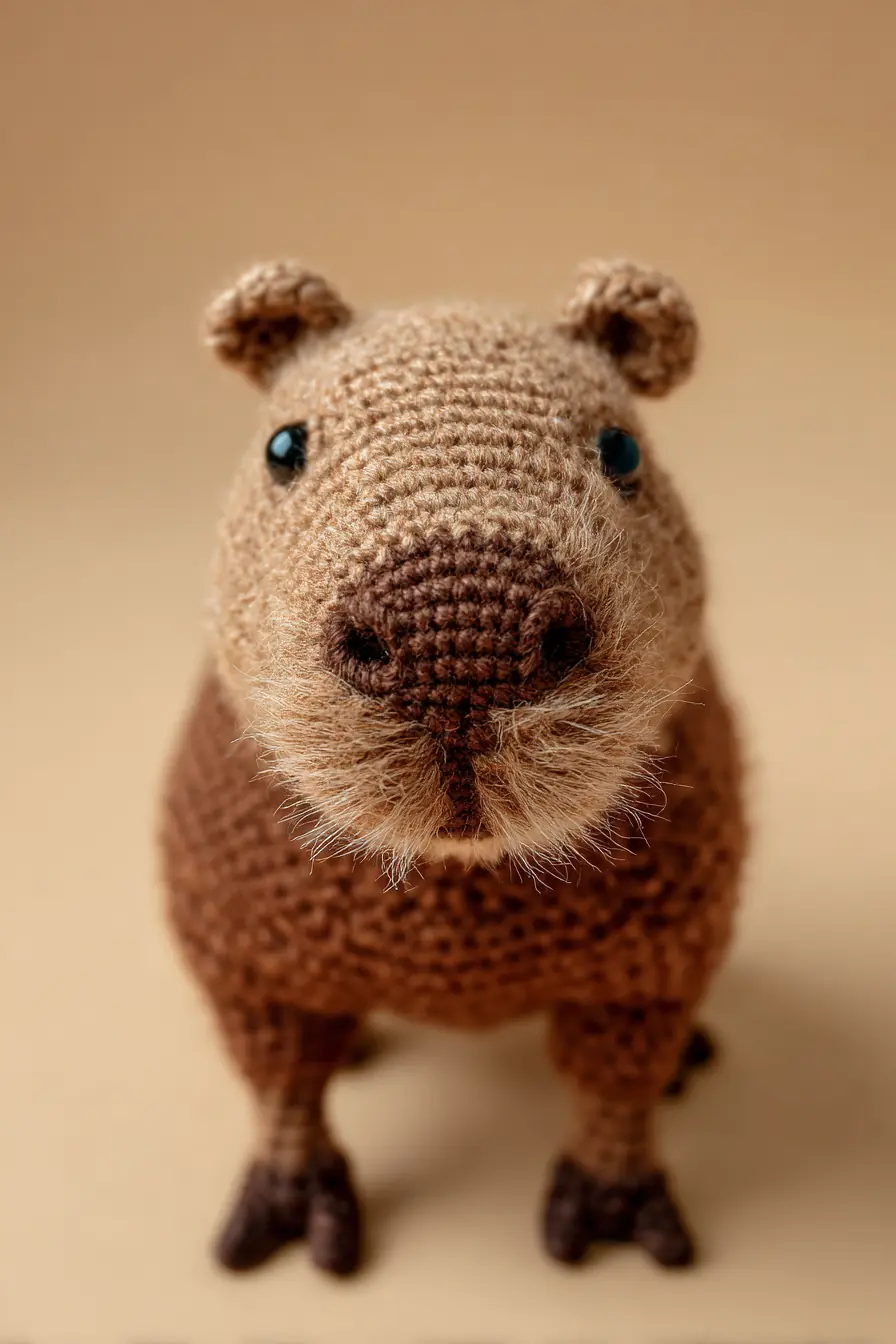 Capybara Amigurumi Crochet Toy — Soft Brown Plush Pattern & Materials