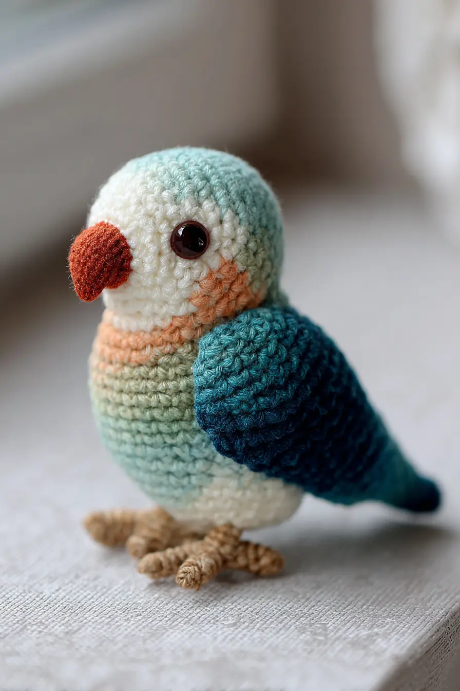 Parrot Amigurumi Pattern — Small Crocheted Bird (DK Yarn, 3.0 mm Hook)