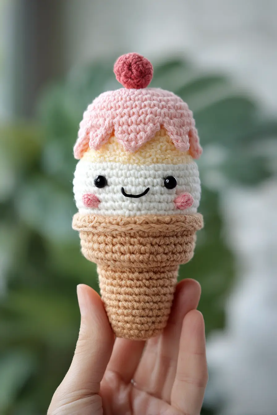 Kawaii Ice Cream Amigurumi Cone — Crochet Pattern, Materials & Tips