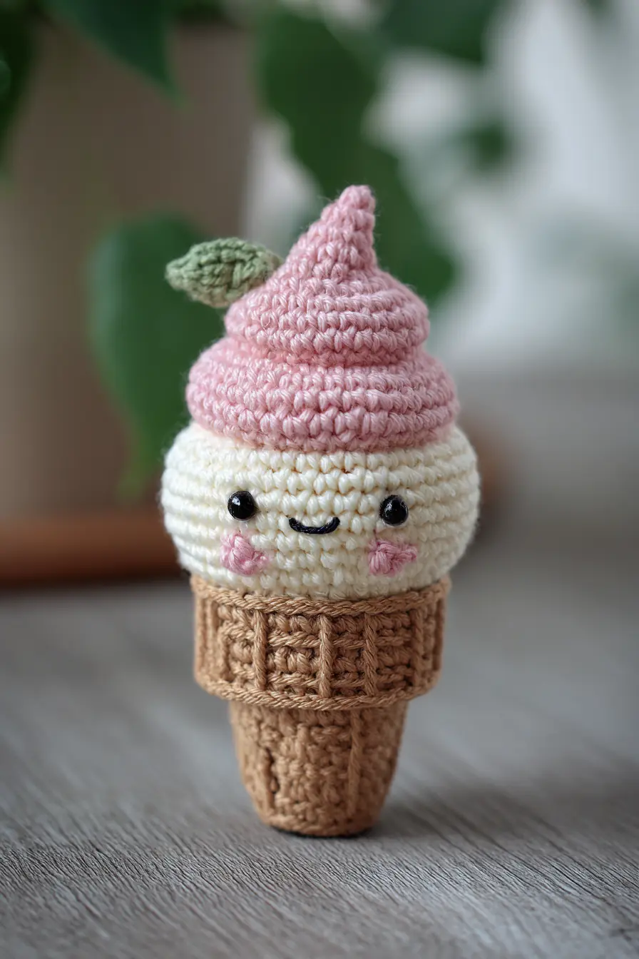 Kawaii Ice Cream Amigurumi — Crochet Cone & Soft Swirl Pattern