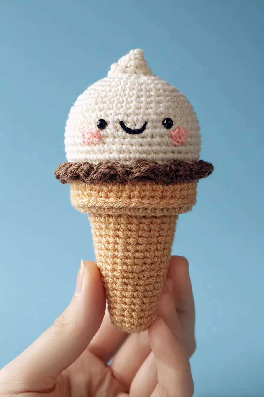 Kawaii Ice Cream Cone Amigurumi — Crochet Pattern, Materials & Tips