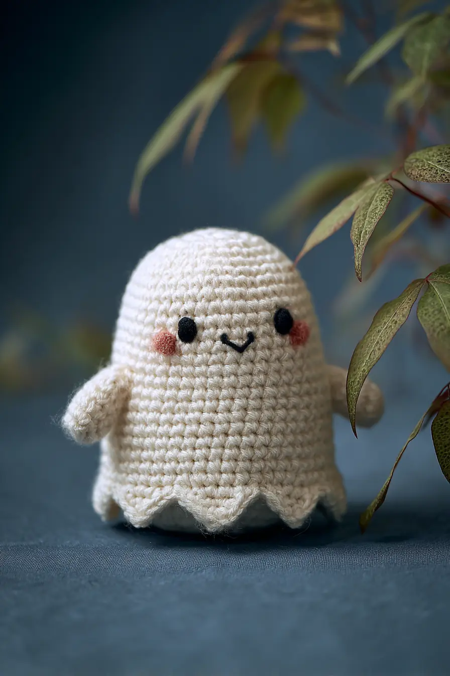 Kawaii Ghost Amigurumi — Crochet Toy Pattern with Scalloped Hem