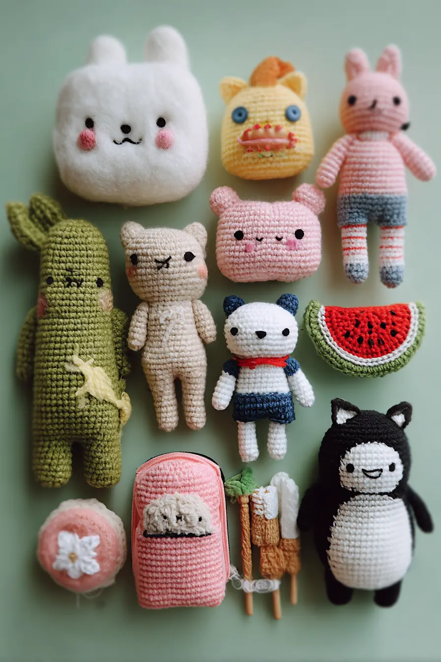 Kawaii Amigurumi Animals & Food — Crochet Materials, Stitches & Safety Tips