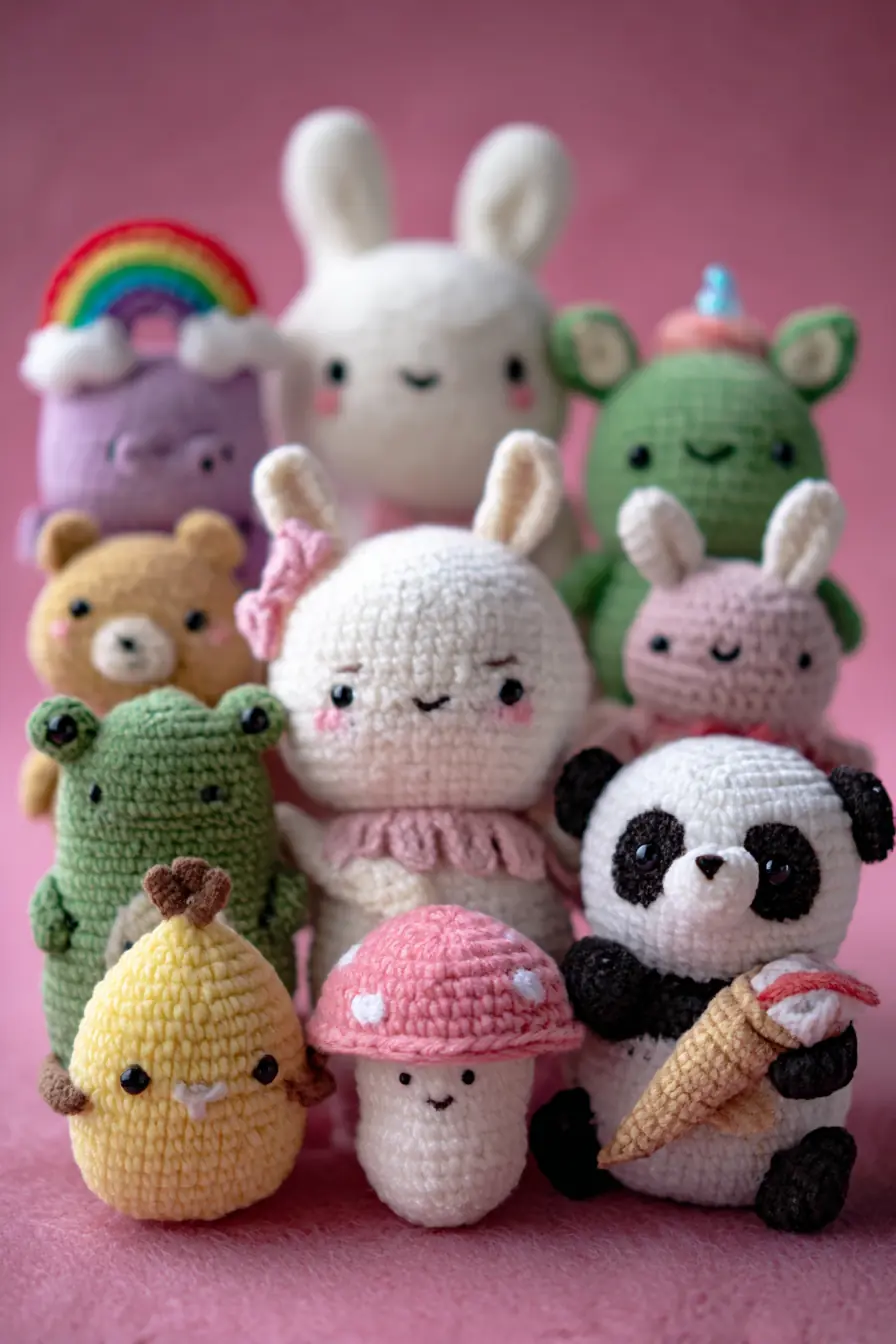 Kawaii Amigurumi Crochet Set: Bunny, Panda & Tiny Friends Pattern