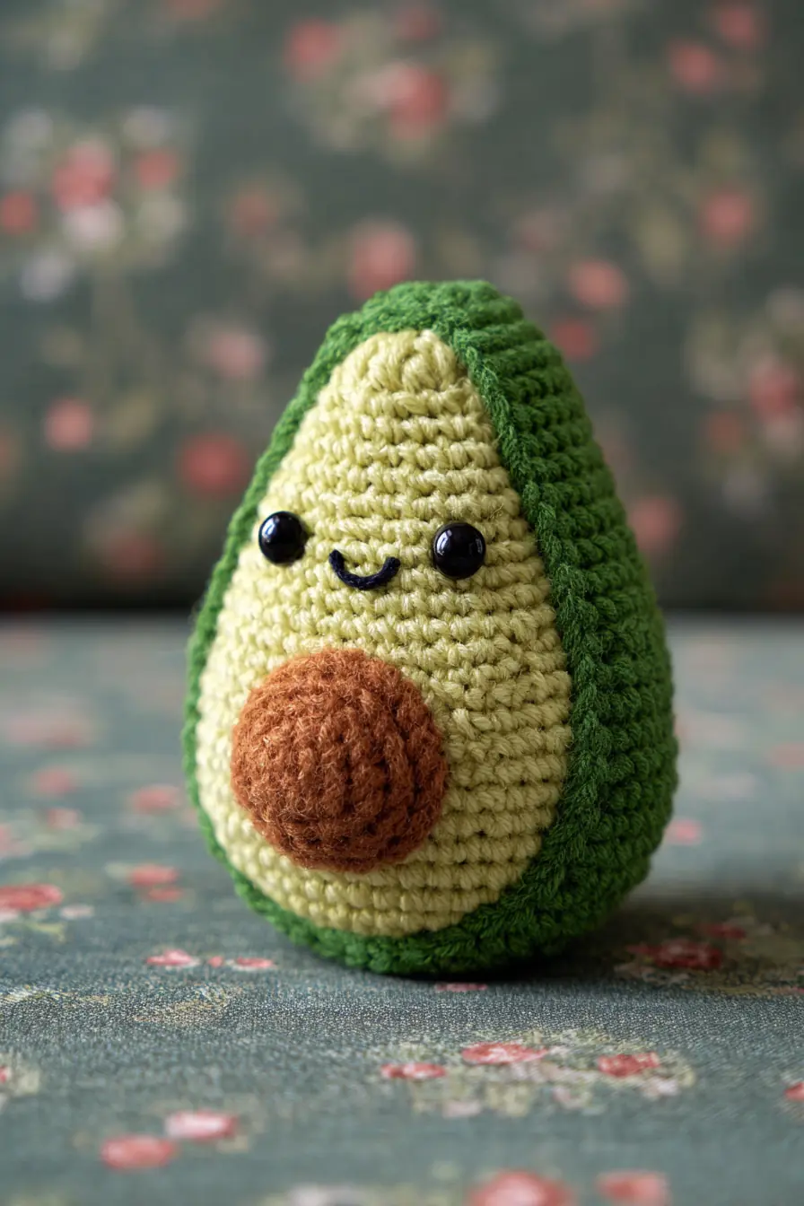 Kawaii Amigurumi Avocado — Crochet Pattern & Materials