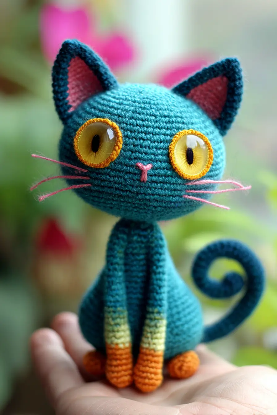 Teal Cat Amigurumi — Materials, Stitches, Safety & Size Tips