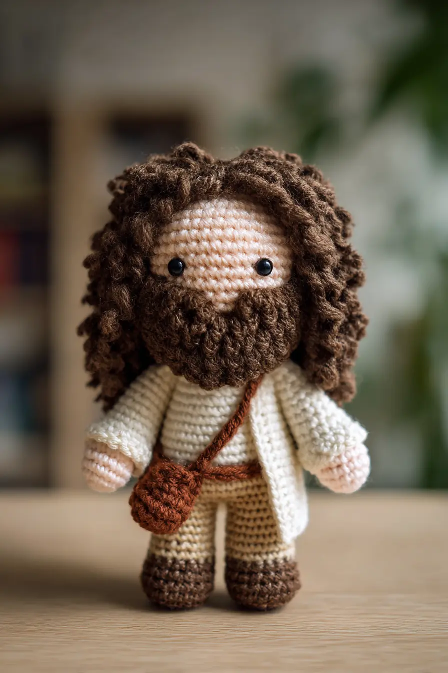 Bearded Amigurumi Doll Crochet Pattern — Small Robed Figure (6–8 in)
