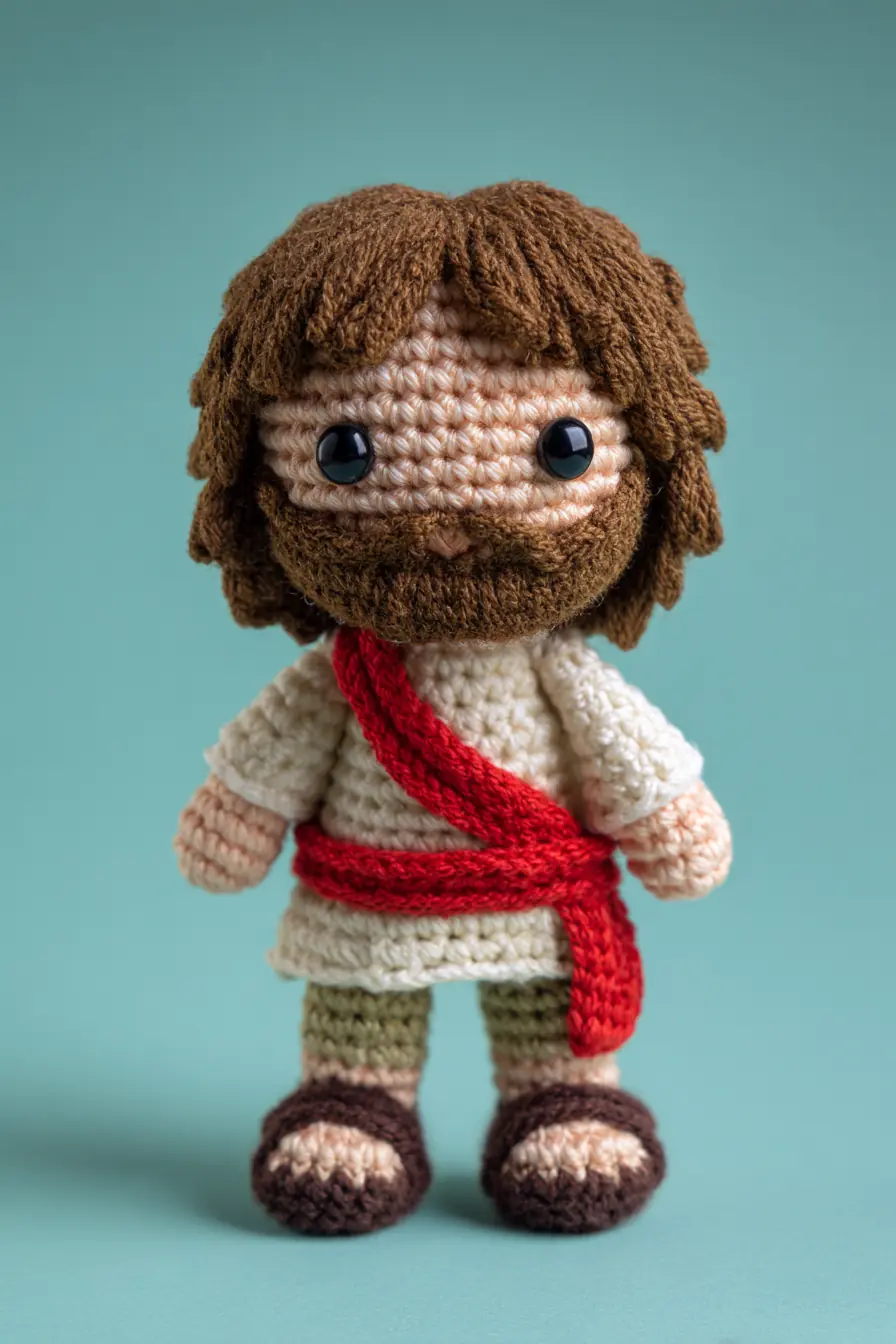 Bearded Amigurumi Doll with Red Sash — Crochet Materials, Stitches & Tips