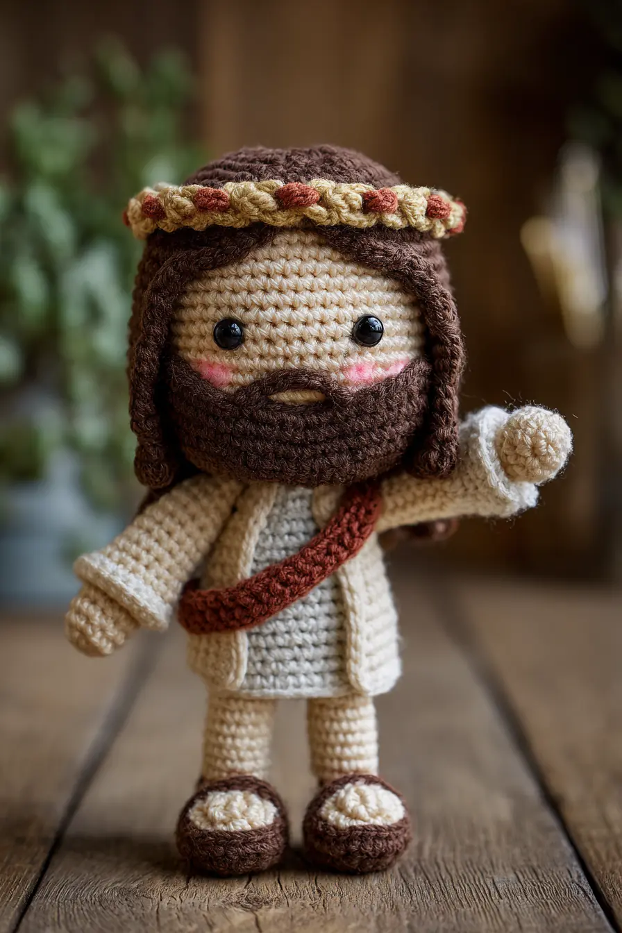 Bearded Amigurumi Doll with Robe, Crown and Bag — Crochet Pattern Essentials