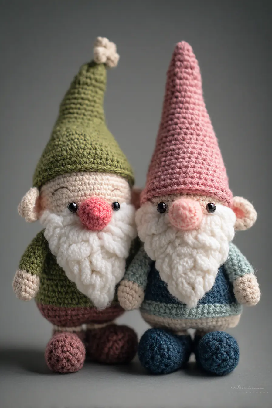 Bearded Gnome Amigurumi Crochet Pattern — Textured Hat & Beard Toy