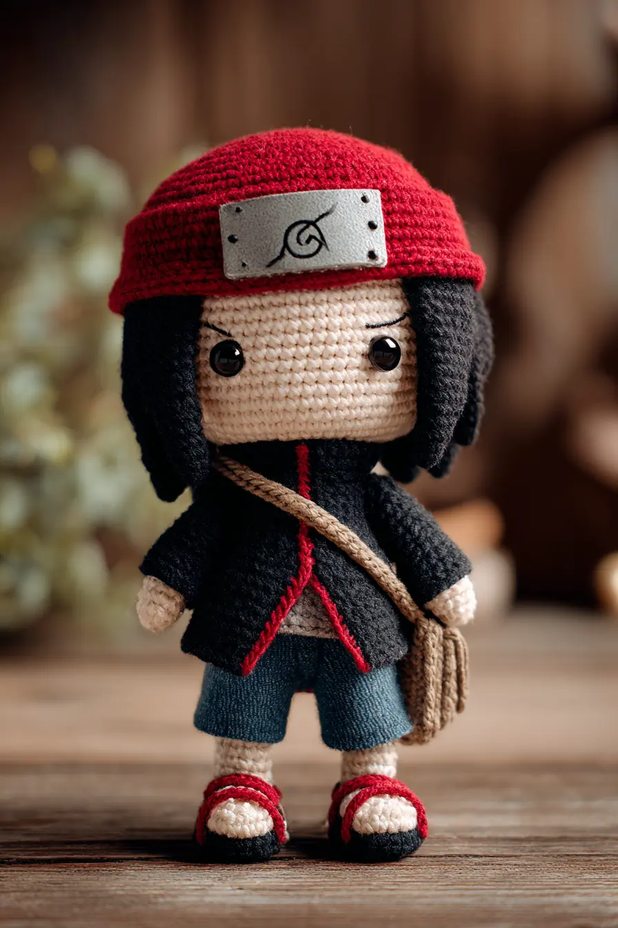 Red-Beanie Ninja Amigurumi Crochet Doll — Materials, Stitches & Tips