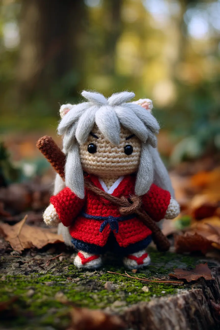 Red Kimono Warrior Amigurumi Doll — Crochet Pattern & Finishing Tips