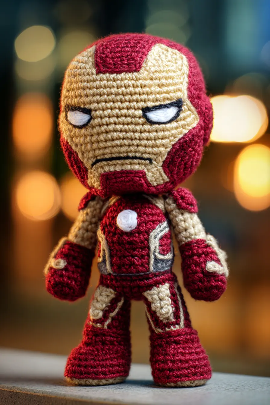 Red & Gold Armored Amigurumi — Crochet Superhero Doll Pattern Tips