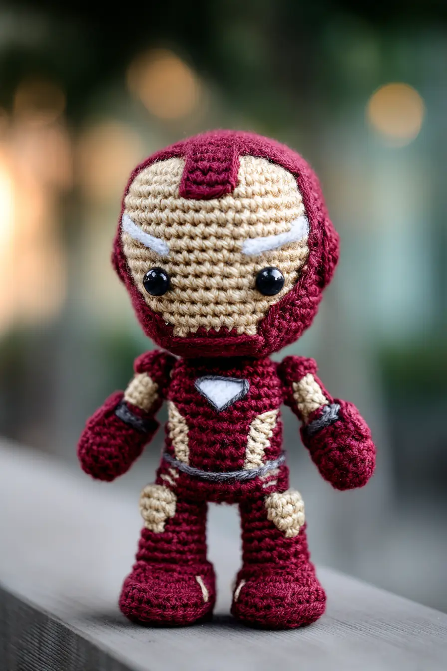 Red & Gold Superhero Amigurumi Crochet Doll — Pattern, Materials & Tips