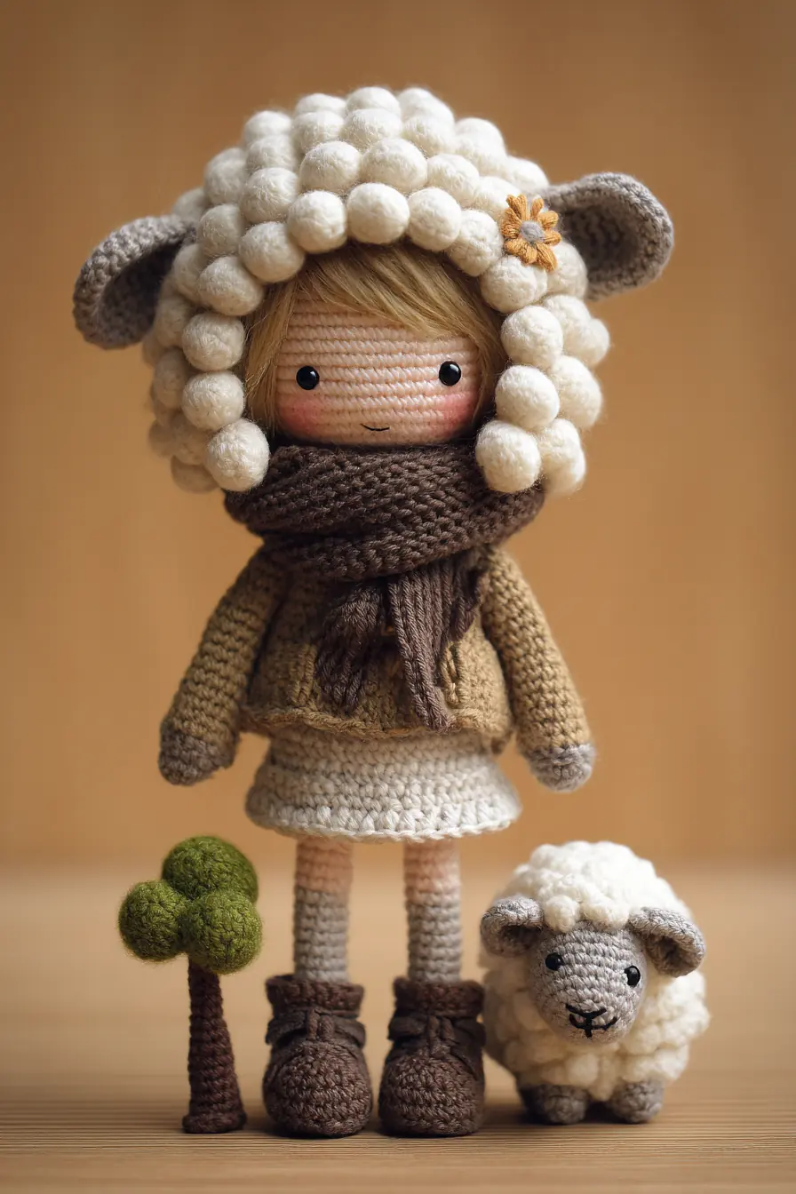 Sheepy Amigurumi Doll with Bobble Hat — Crochet Pattern & Tips