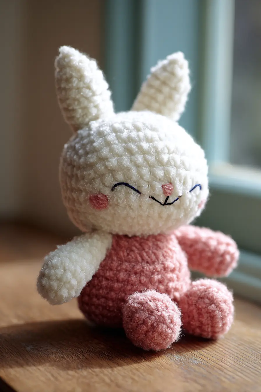 Chenille Bunny Amigurumi Pattern — Soft Plush Crochet Bunny (6–7 in)