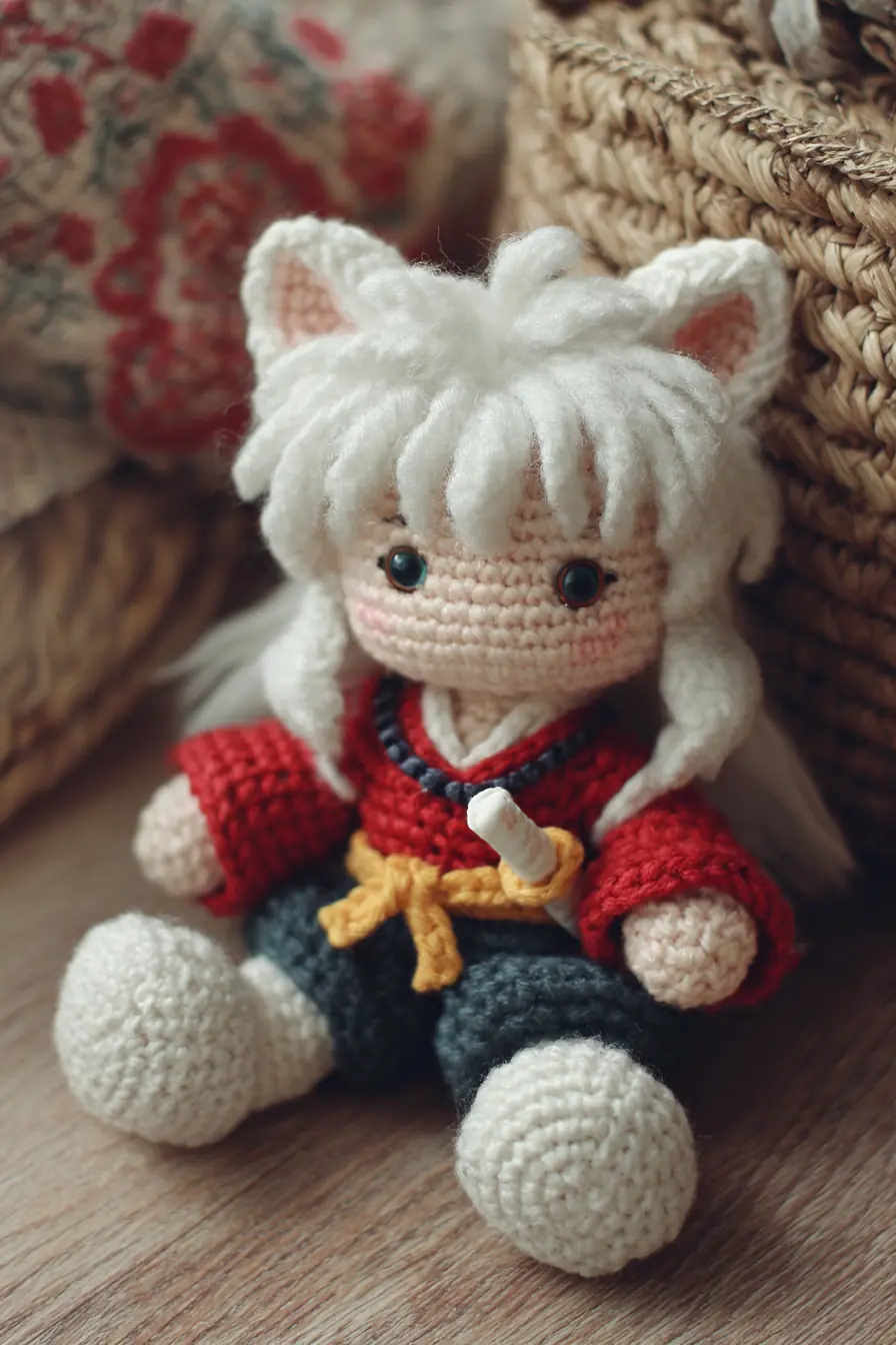 White-Haired Fox Amigurumi Doll — Crochet Materials, Stitches & Safety Tips