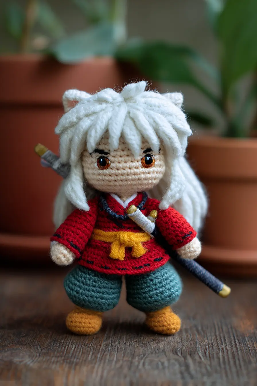 White‑Haired Warrior Amigurumi — Crochet Doll Pattern, Materials & Tips