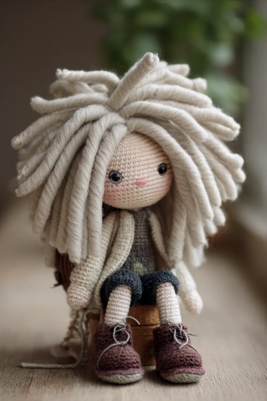 Chunky Yarn-Haired Amigurumi Doll – Materials, Stitches & Safety Tips