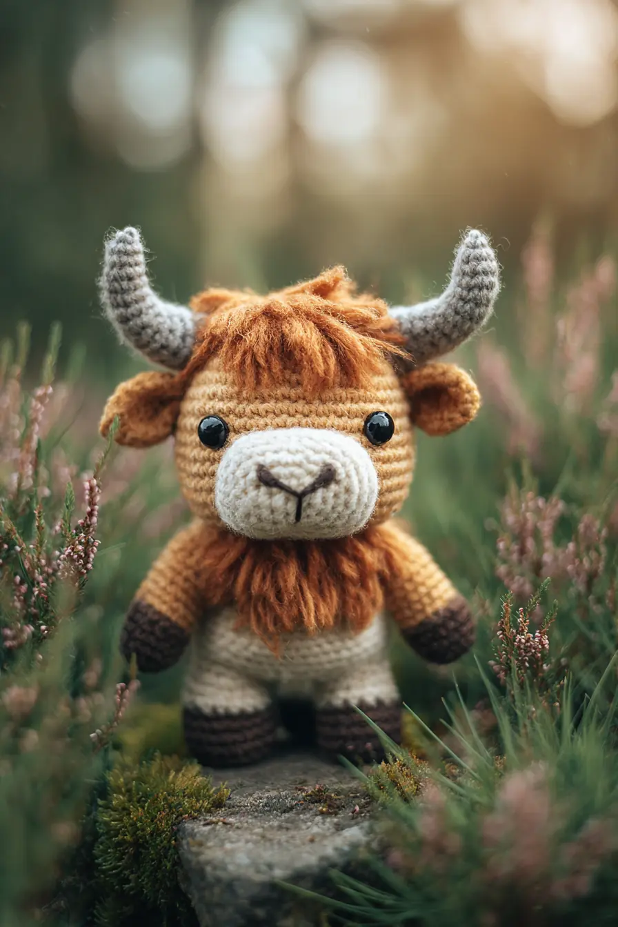 Highland Cow Amigurumi — Crochet Pattern with Horns, Fluffy Mane & Safety Tips