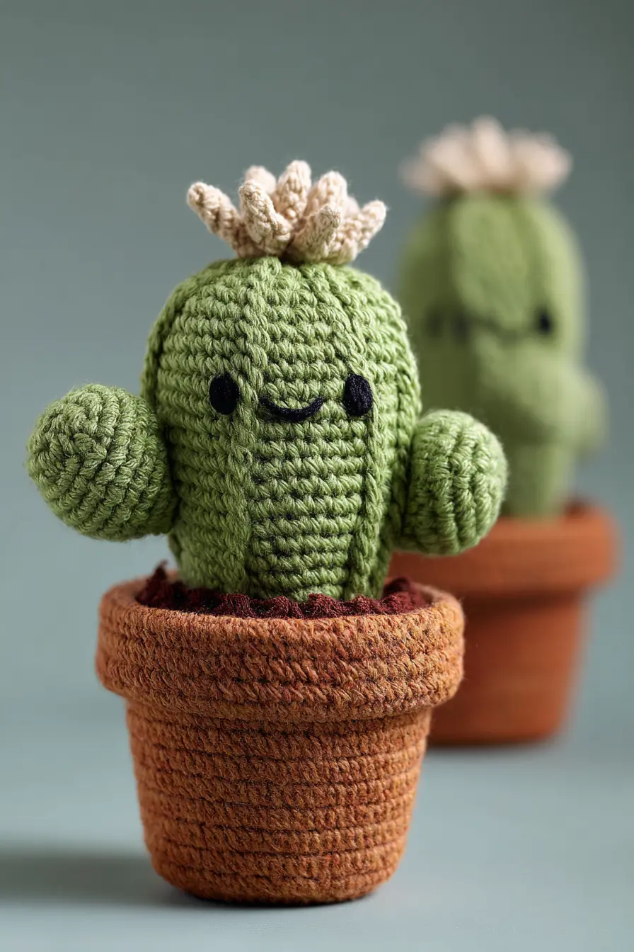 Mini Cactus Amigurumi Crochet Pattern — Small Pot Plush