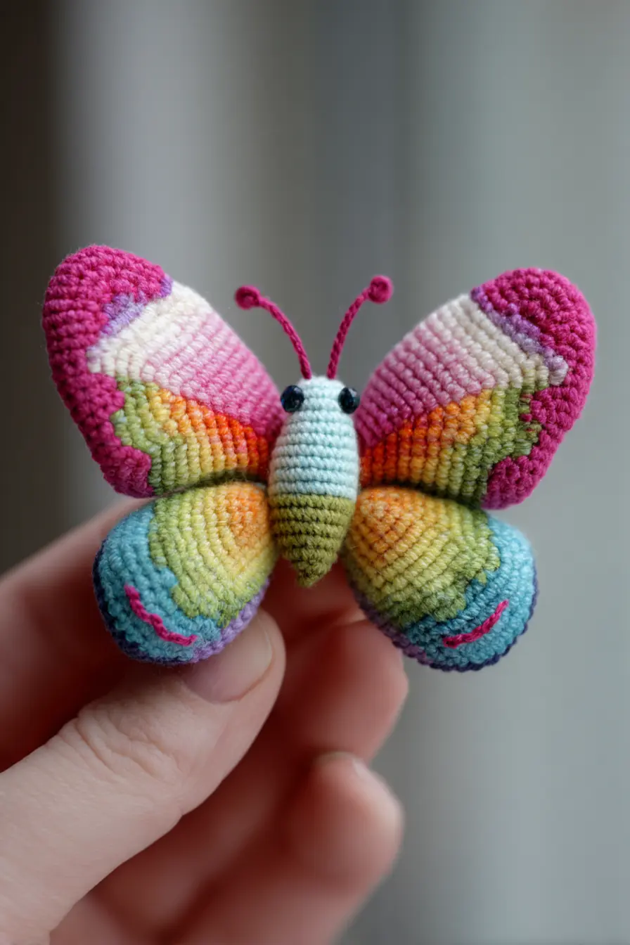 Mini Rainbow Butterfly Amigurumi — Crochet Materials, Stitches & Tips