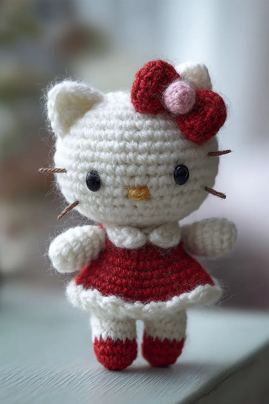 Mini Cat Amigurumi Crochet Pattern — 12 cm Doll, DK/Worsted Yarn