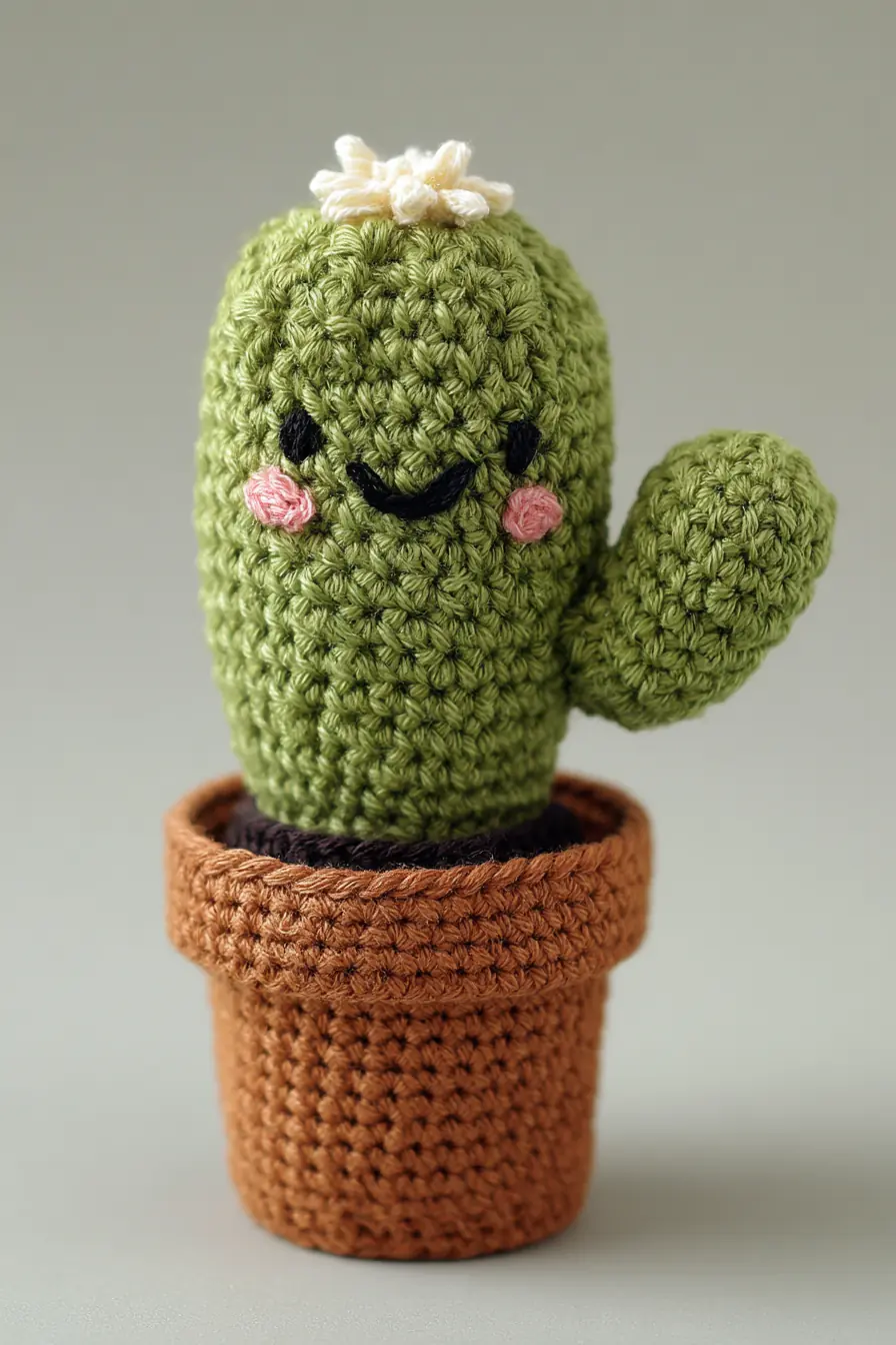 Mini Kawaii Cactus Amigurumi — Crochet Potted Cactus Pattern