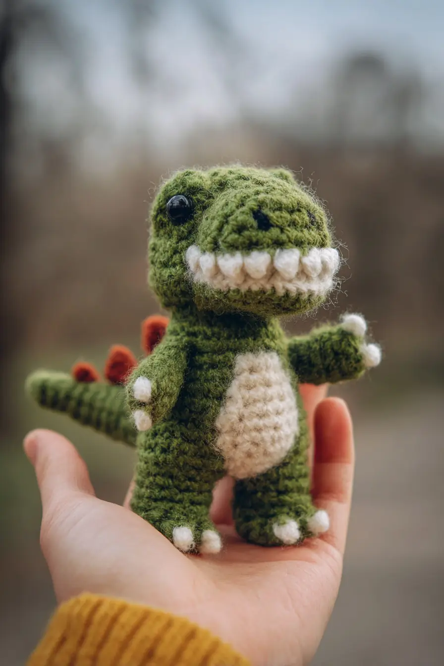 Mini T‑Rex Amigurumi — Crochet Pattern, Materials, Size & Safety Tips