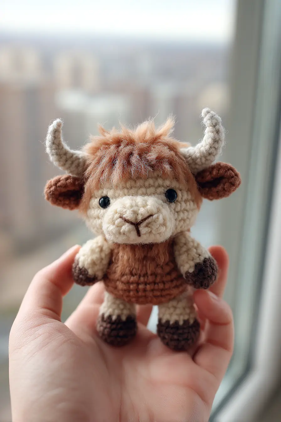 Mini Highland Cow Amigurumi — Crochet Materials, Stitches & Safety Tips
