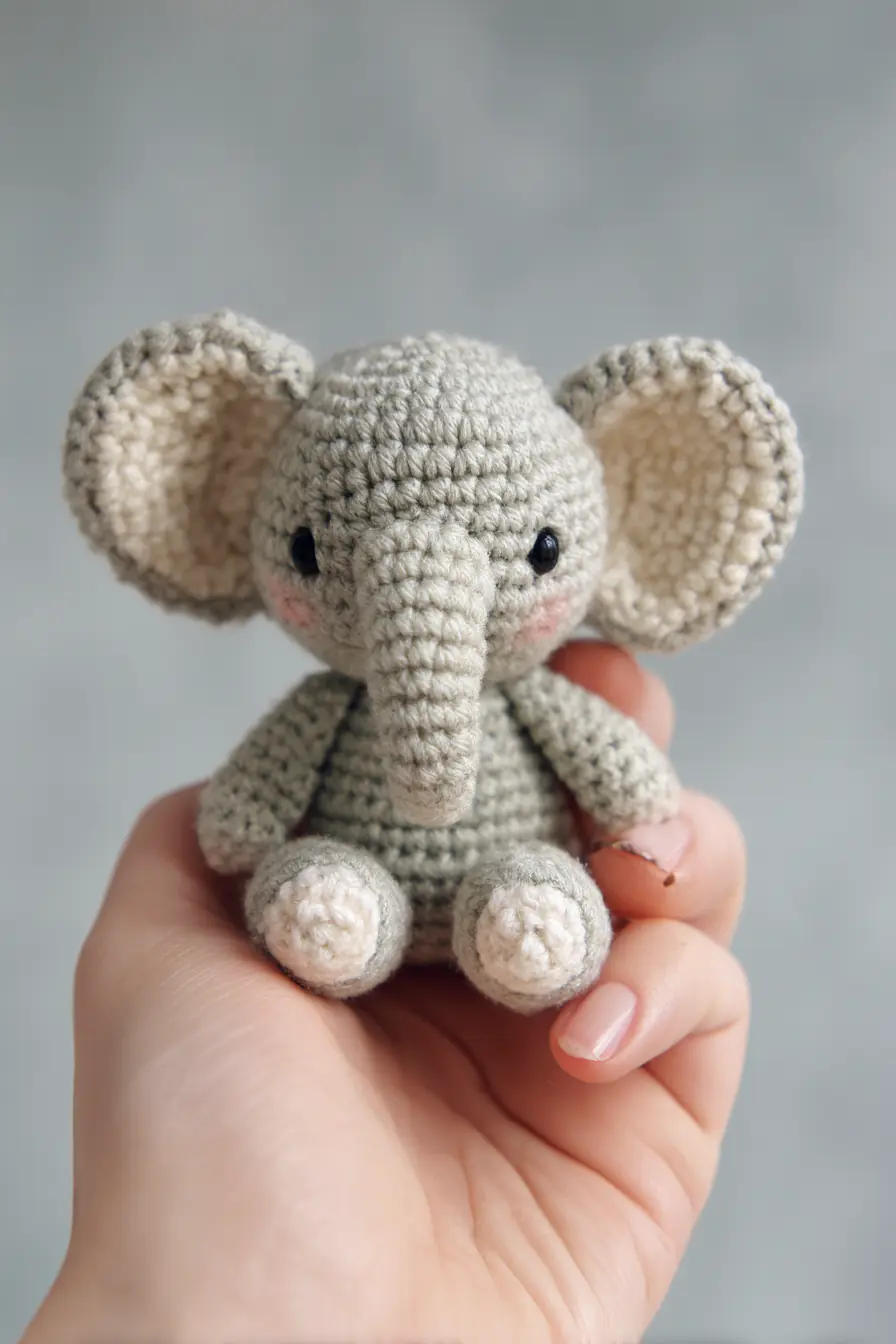 Mini Elephant Amigurumi Pattern — Crochet Toy (Palm-Sized Tiny Plush)
